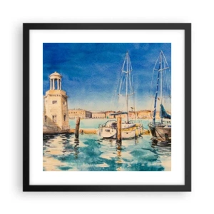 Poster în ramă neagră - Laguna însorită - 40x40 cm