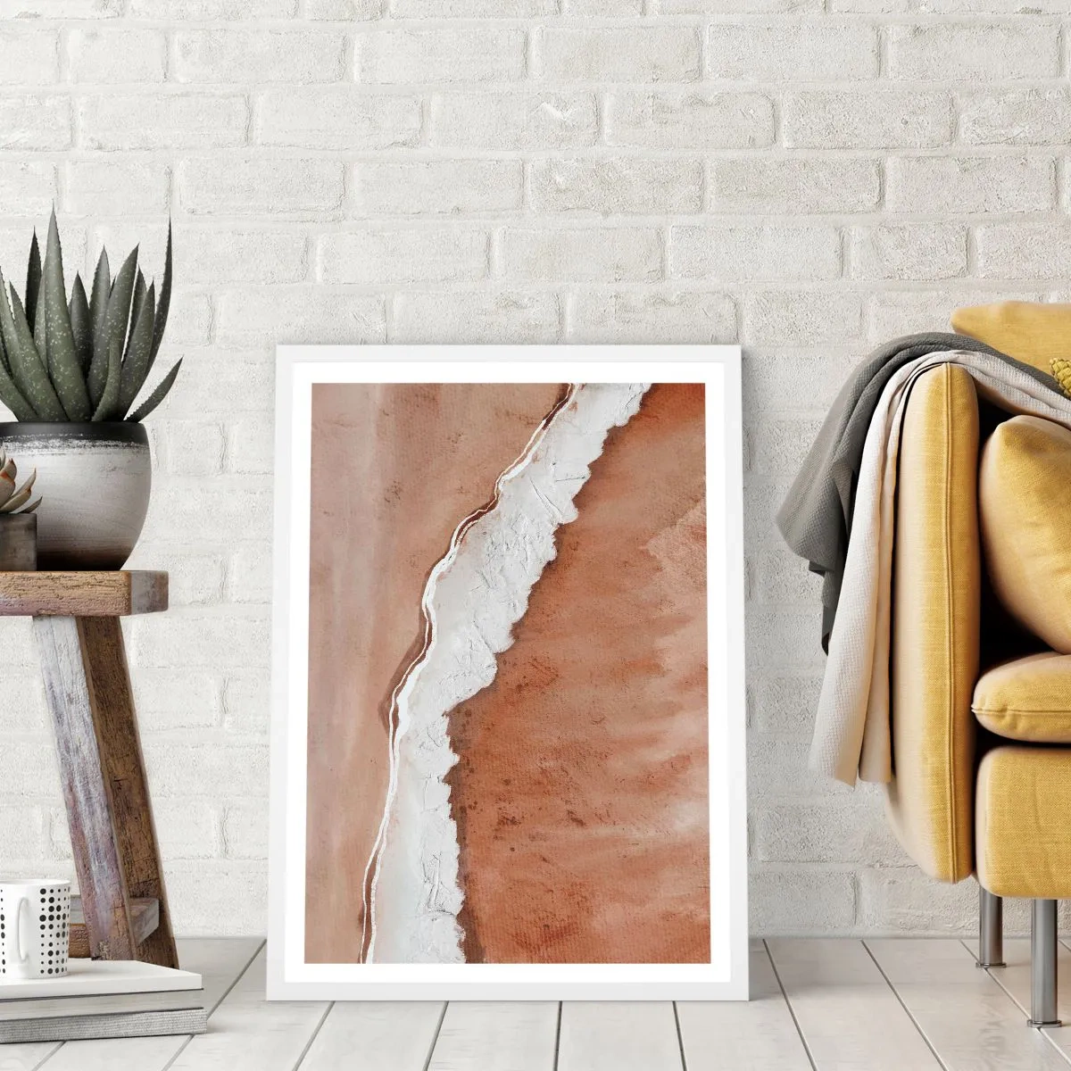 Poster în ramă albă - În culorile pământului - 70x100 cm