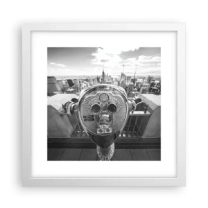 Poster în ramă albă - Orașul de deasupra orașelor - 30x30 cm