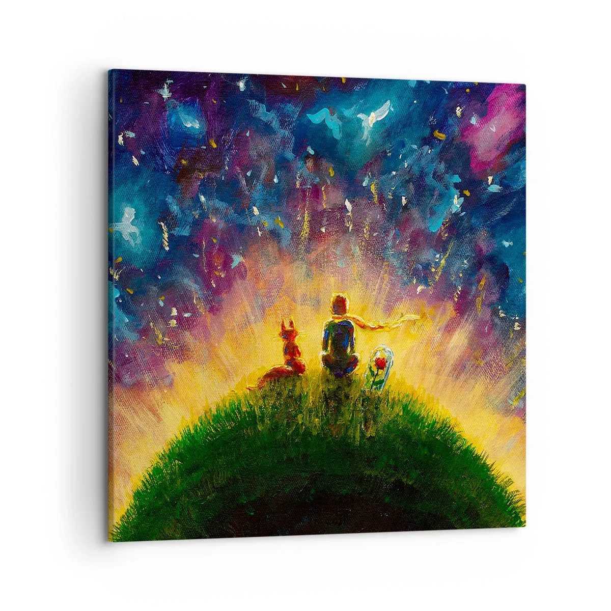 Tablou pe pânză - Dragoste și prietenie - întreaga lume - 50x50 cm