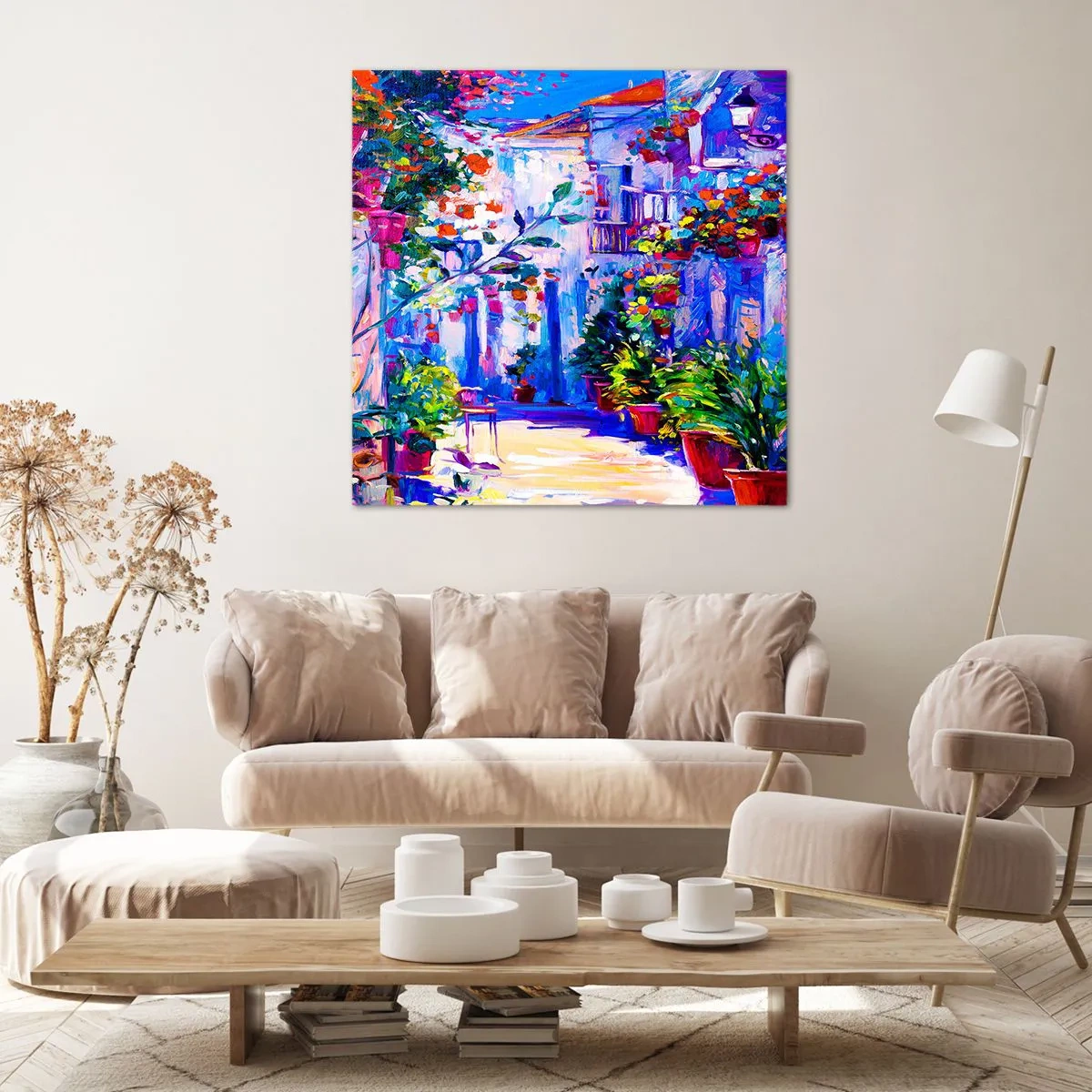 Tablou pe pânză - Impresie - străduță italiană - 40x40 cm