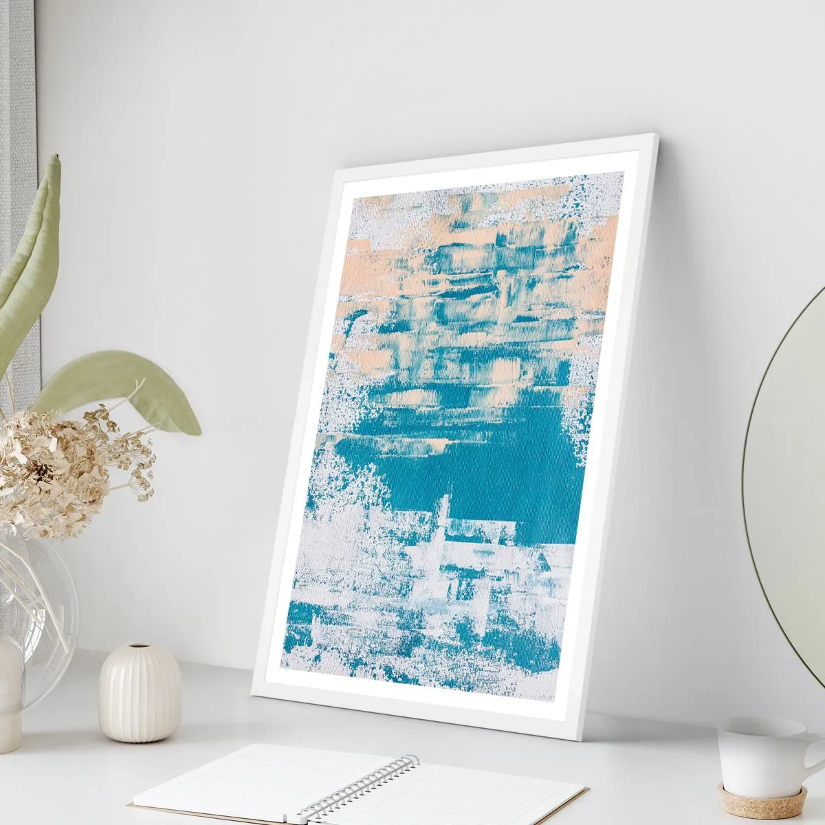 Poster în ramă albă - Prin ţurţur de gheață - 61x91 cm