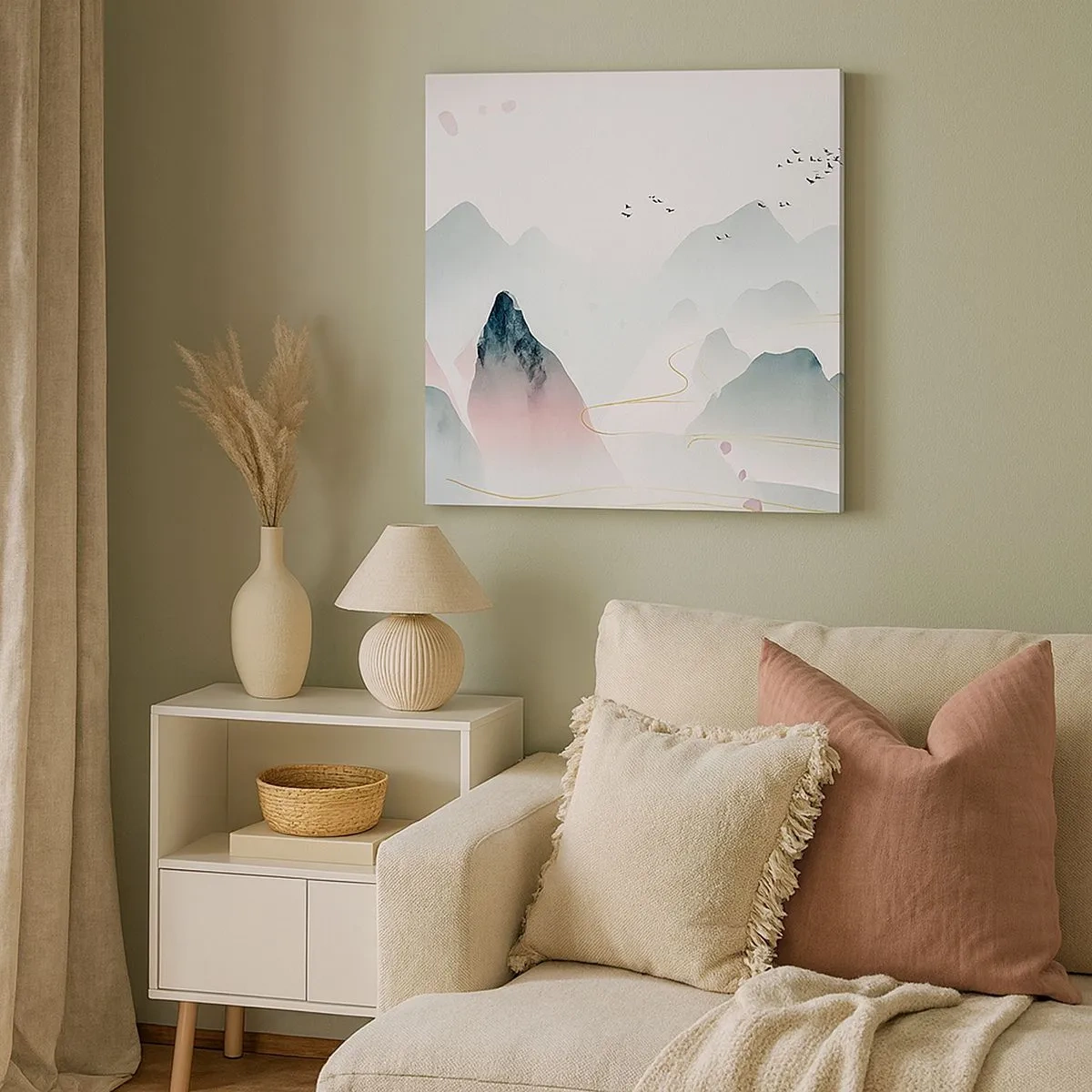 Tablou pe pânză - Peste vârfuri - 30x30 cm
