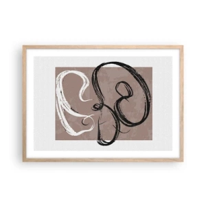 Poster în ramă de stejar deschis - Compoziția - căutarea plenitudinii - 70x50 cm