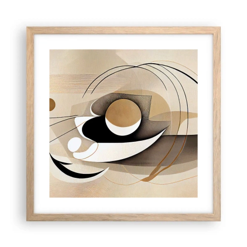Poster în ramă de stejar deschis - Compoziție - nucleu - 40x40 cm