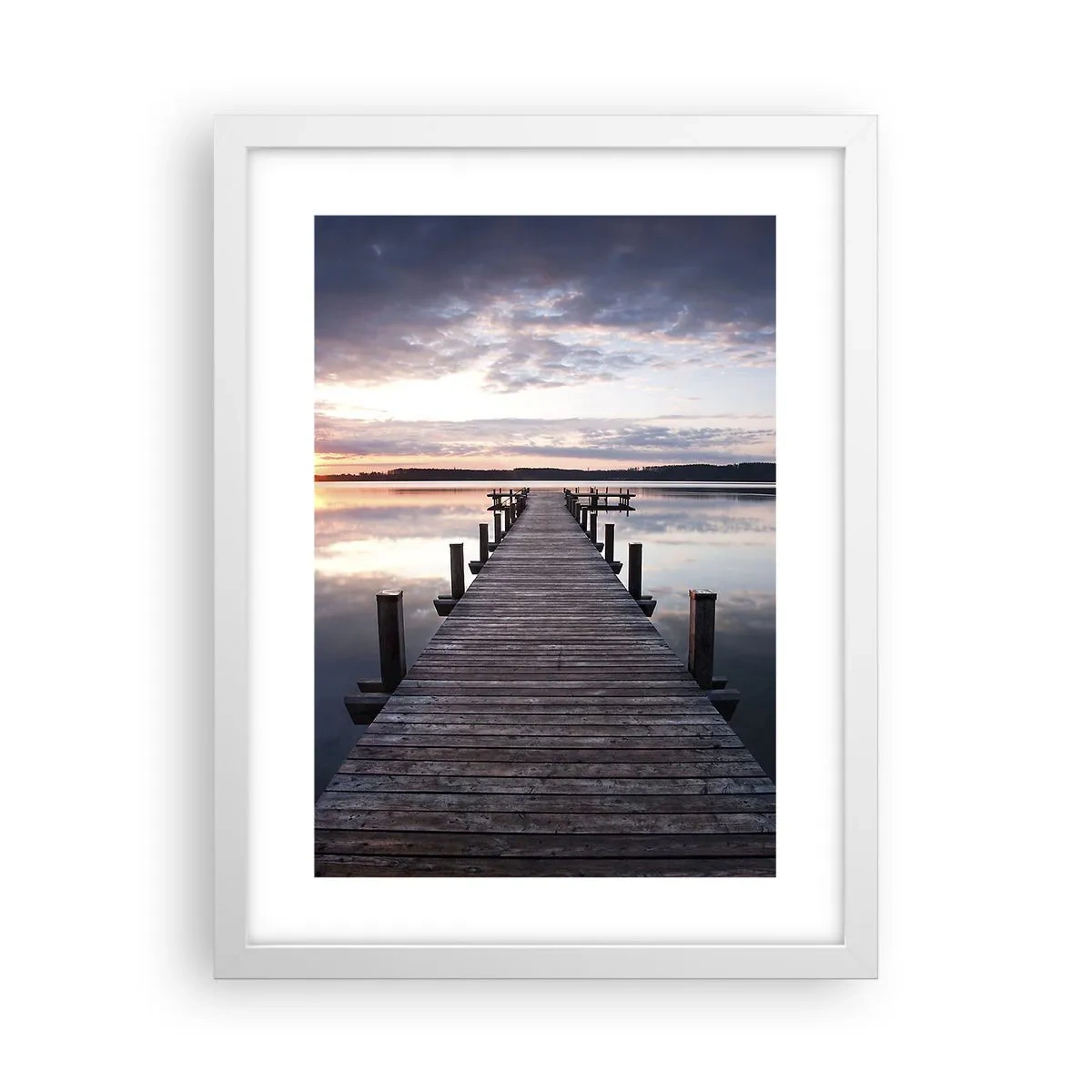 Poster în ramă albă - Granița tăcută dintre zi și noapte - 30x40 cm