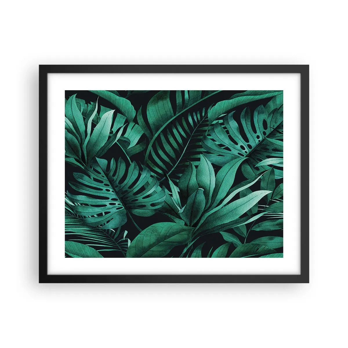 Poster în ramă neagră - Profunzimea verdelui tropical - 50x40 cm