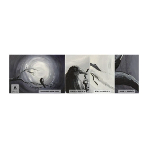 Mostră de Tapet Standard Eco - Cheia pentru misterul nopții - Abstracția, Cioară, Pasăre - 100x30 cm