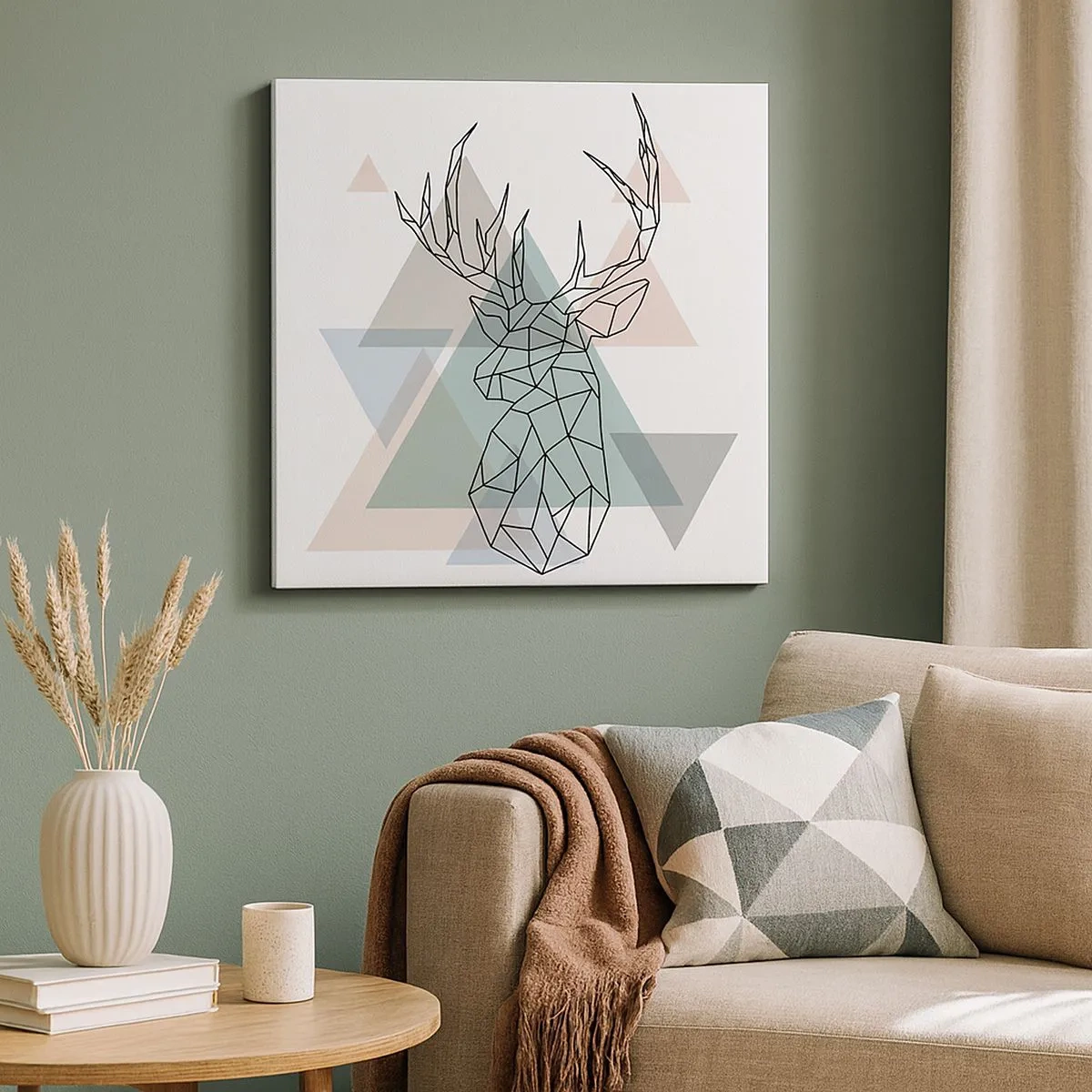 Tablou pe pânză - Într-o pădure geometrică - 30x30 cm