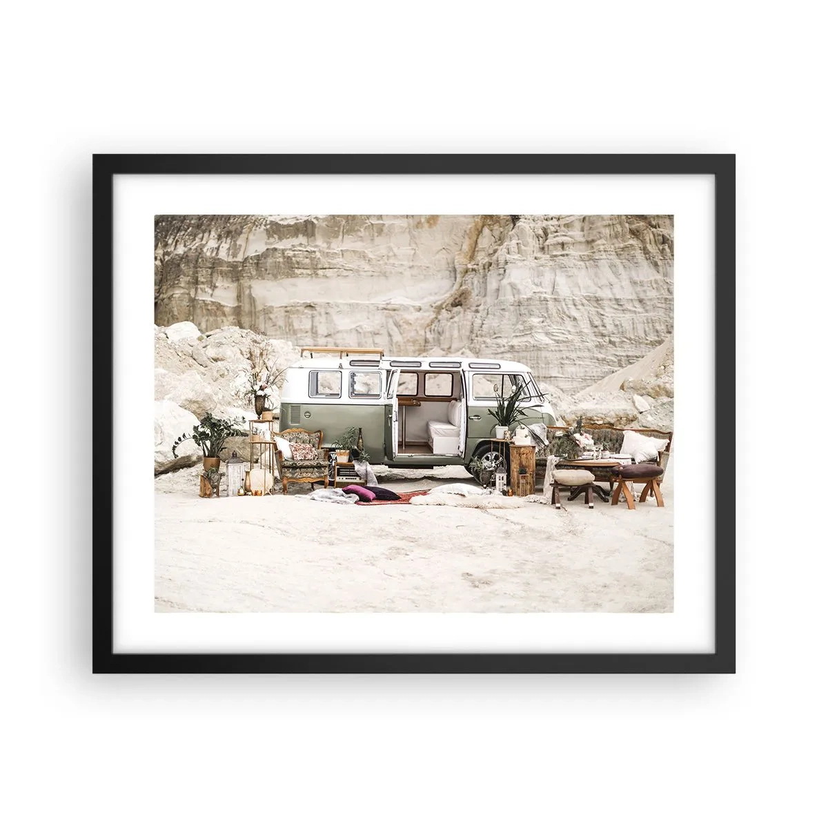 Poster în ramă neagră - Să înceapă călătoria - 50x40 cm