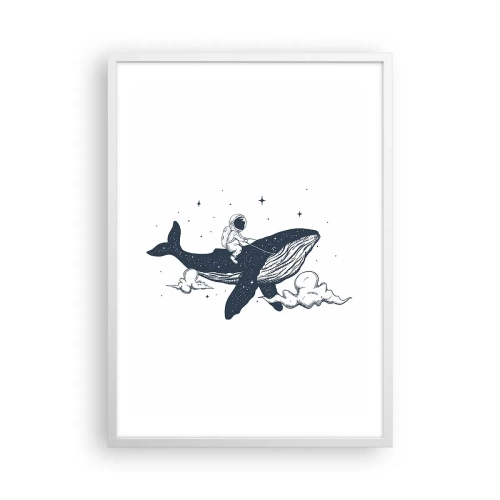 Poster în ramă albă - Aventura spațială - 50x70 cm