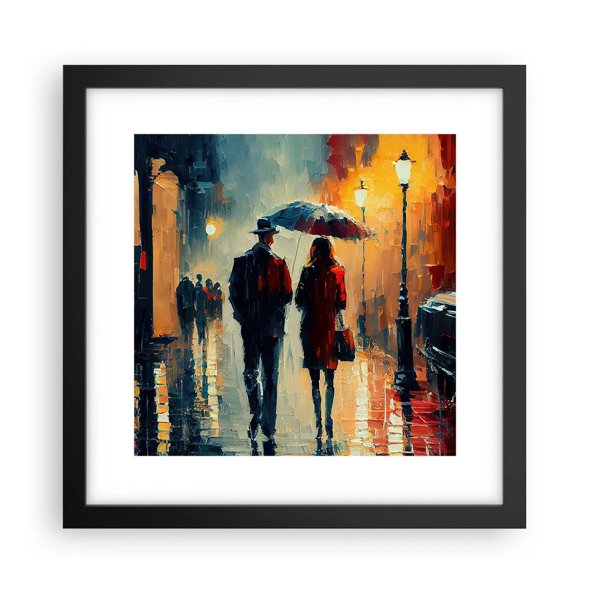 Poster în ramă neagră - Poveste de dragoste urbană - 30x30 cm