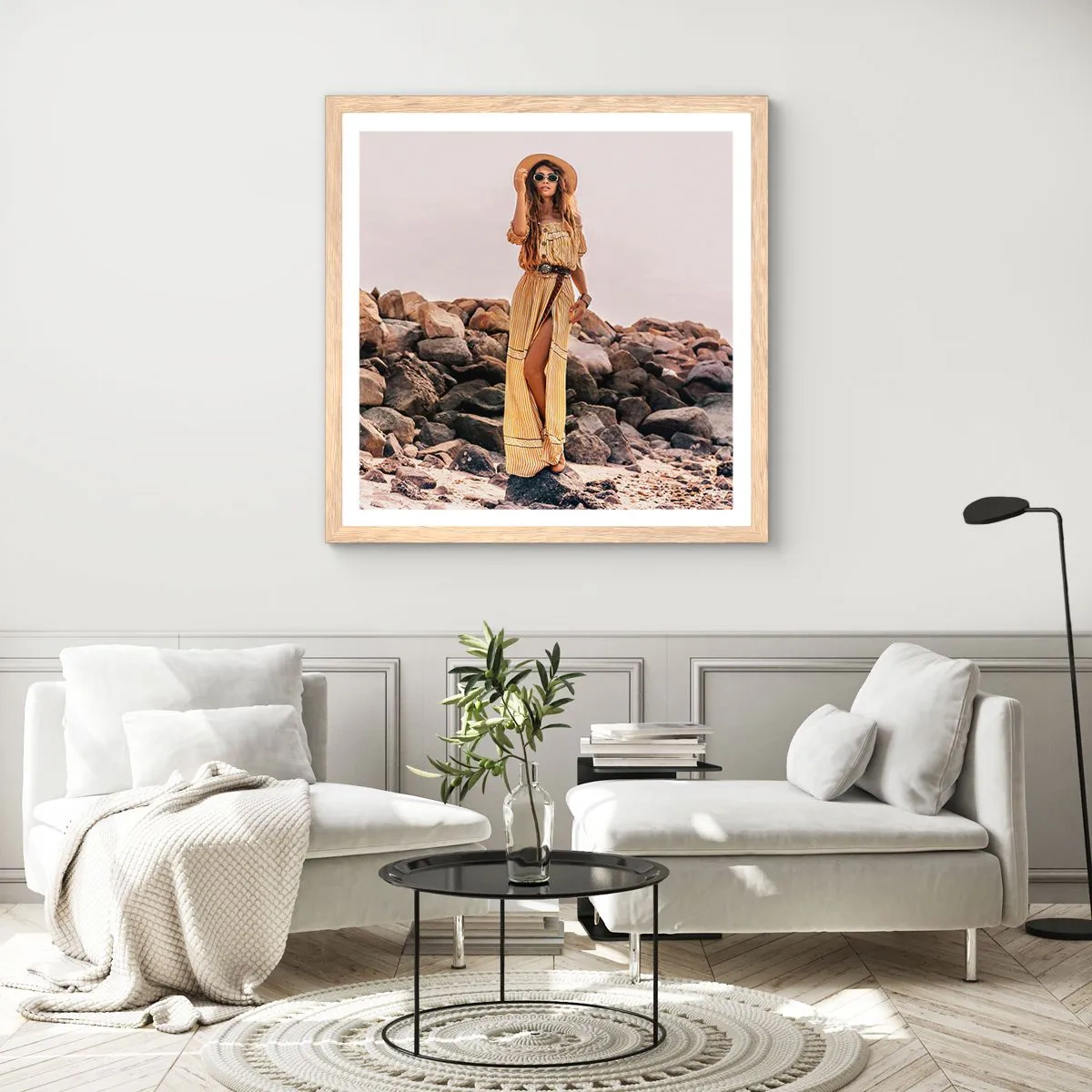 Poster în ramă de stejar deschis - Magia pietrelor - 60x60 cm