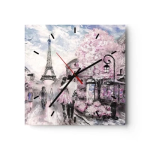 Ceas de perete - Ceas pe sticlă - Dacă ar fi să te îndrăgostești, atunci doar de... - 40x40 cm