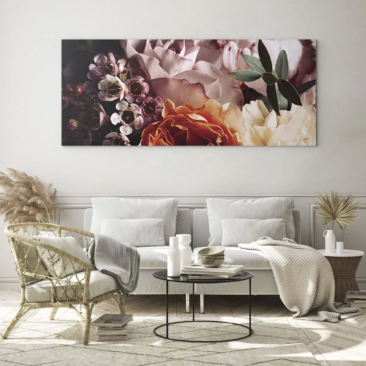 Tablou pe sticlă - Înghesuite în frumusețe - 100x40 cm