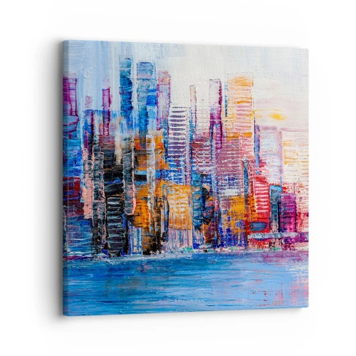 Tablou pe pânză - O metropolă veselă - 30x30 cm