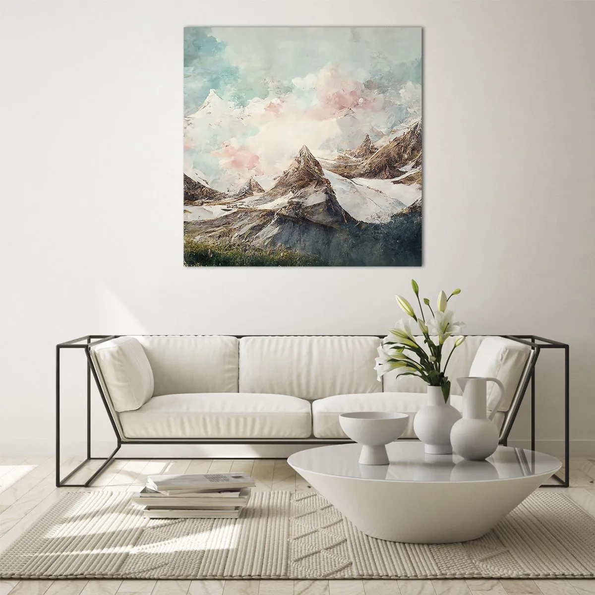 Tablou pe sticlă - Lame de piatră - 60x60 cm