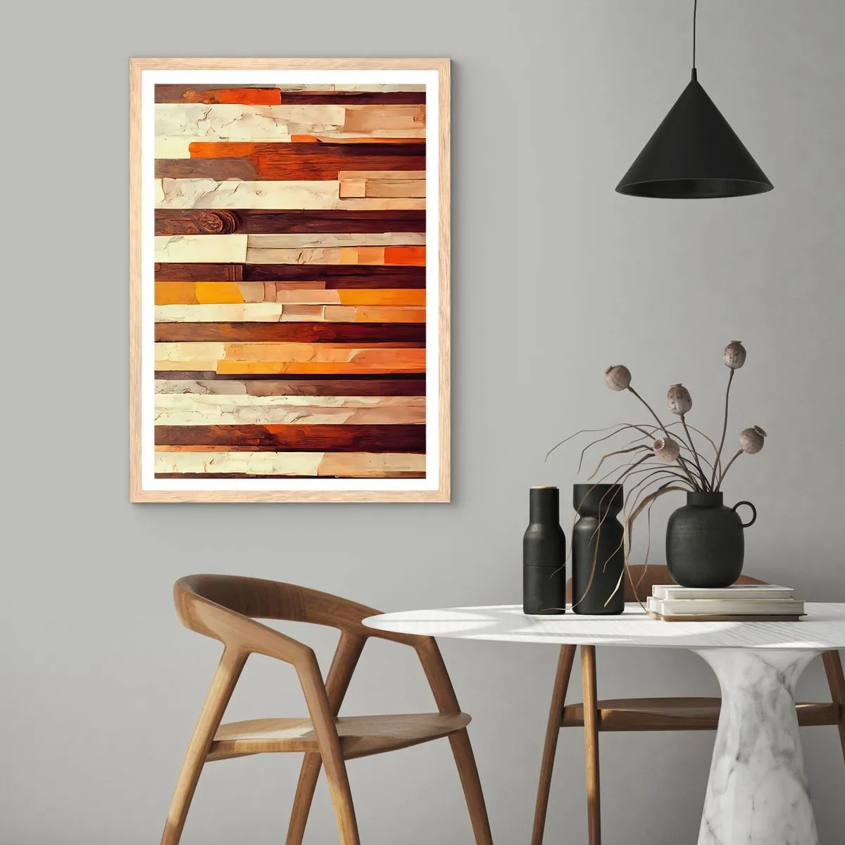 Poster în ramă de stejar deschis - Imnul copacilor din pădure - 40x50 cm