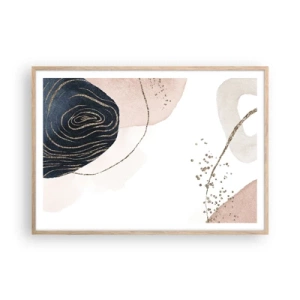 Poster în ramă de stejar deschis - Totul curge - 100x70 cm