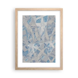 Poster în ramă de stejar deschis - Într-un labirint de gri-albastru - 30x40 cm