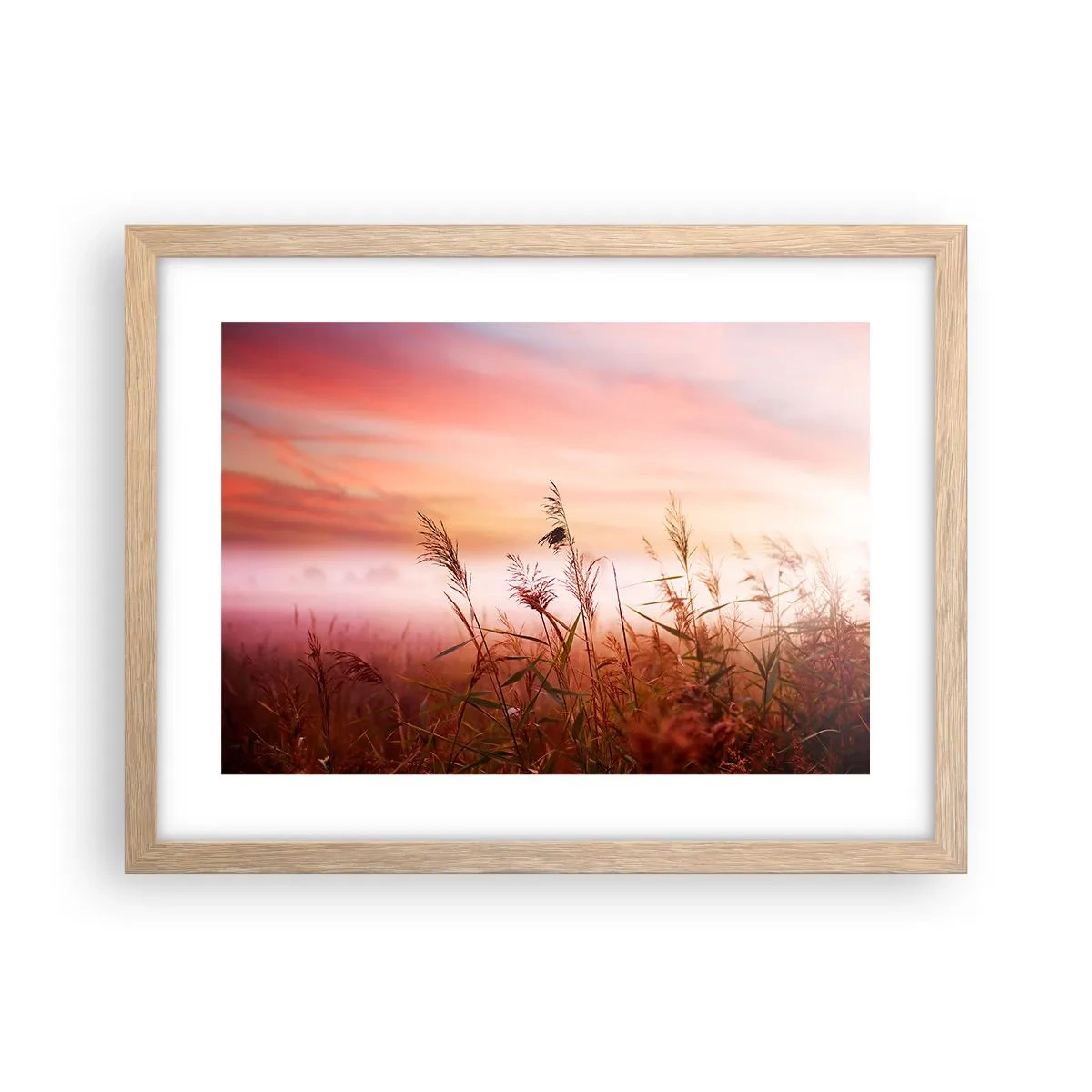 Poster în ramă de stejar deschis - Zmeuri, suflante, vânt - 40x30 cm