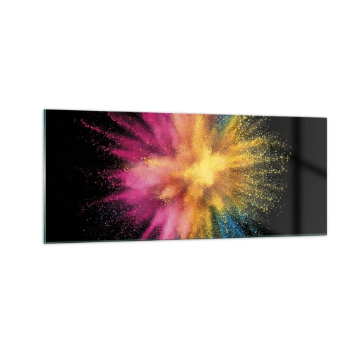 Tablou pe sticlă - Nașterea culorii - 100x40 cm