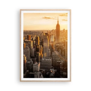 Poster în ramă de stejar deschis - Crescând la soare - 70x100 cm