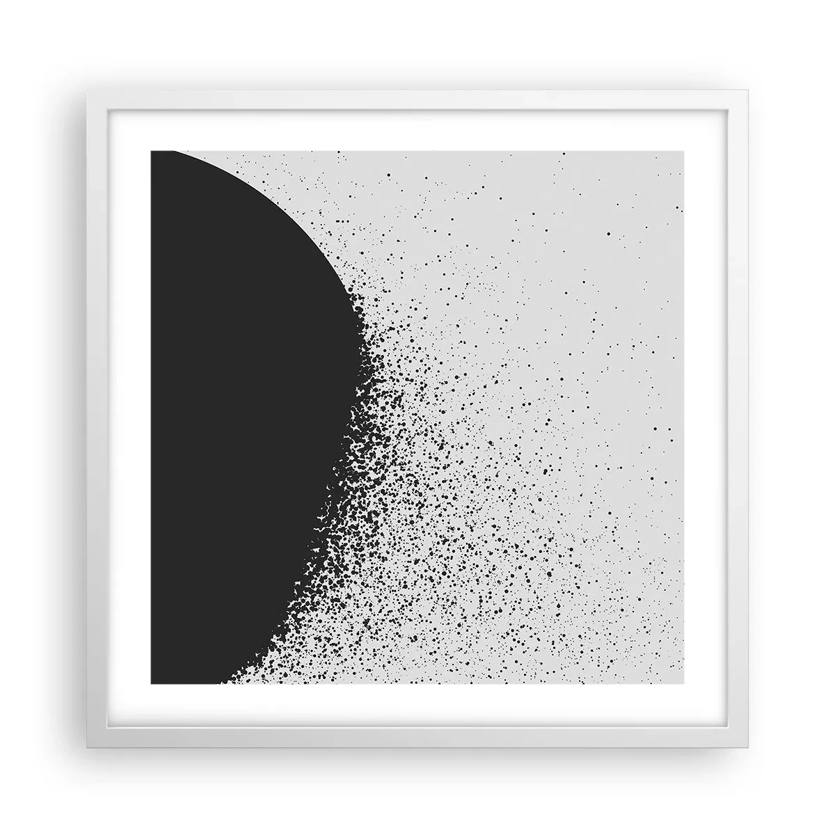 Poster în ramă albă - Mișcarea particulelor - 50x50 cm