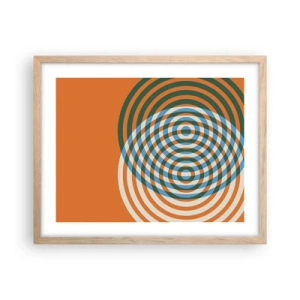 Poster în ramă de stejar deschis - Variație circulară abstractă - 50x40 cm