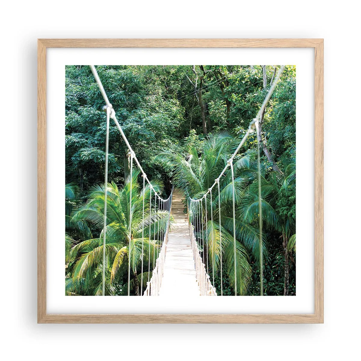 Poster în ramă de stejar deschis - Welcome to the jungle! - 50x50 cm