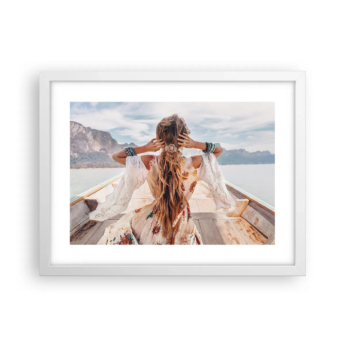 Poster în ramă albă - Pe drumul spre fericire - 40x30 cm