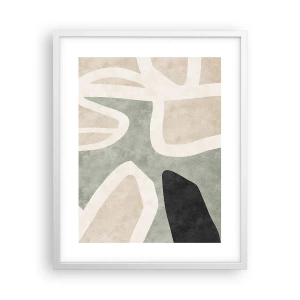 Poster în ramă albă - Compoziție cu motiv negru - 40x50 cm