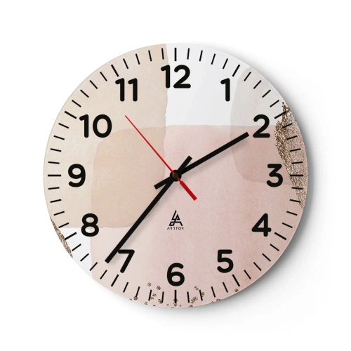 Ceas de perete - Ceas pe sticlă - O privire prin culoare - 40x40 cm