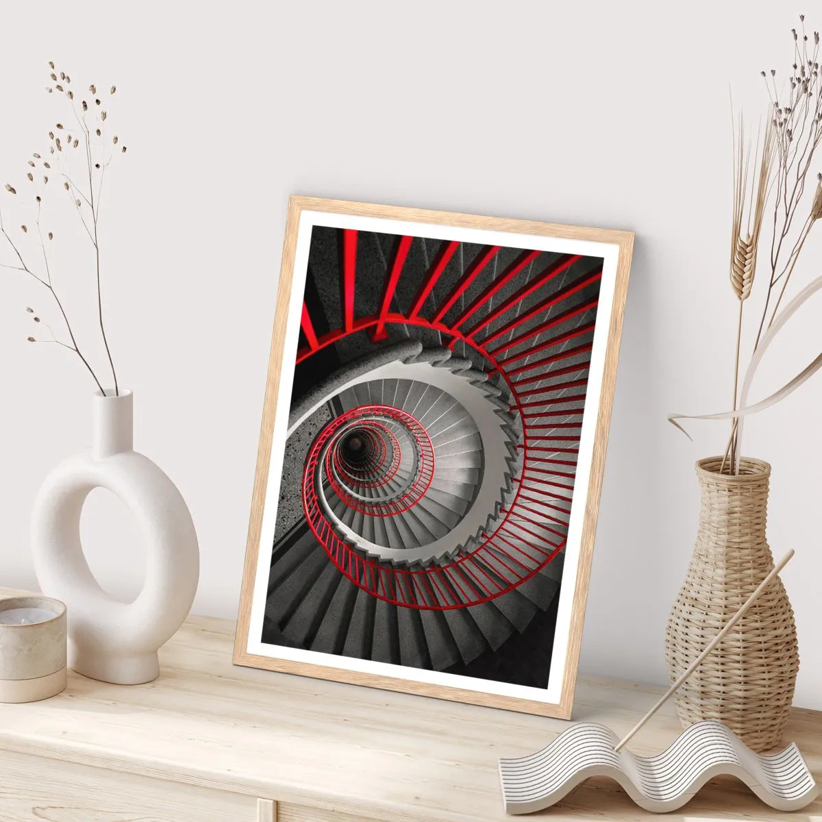 Poster în ramă de stejar deschis - Jocuri arhitecturale - 30x40 cm