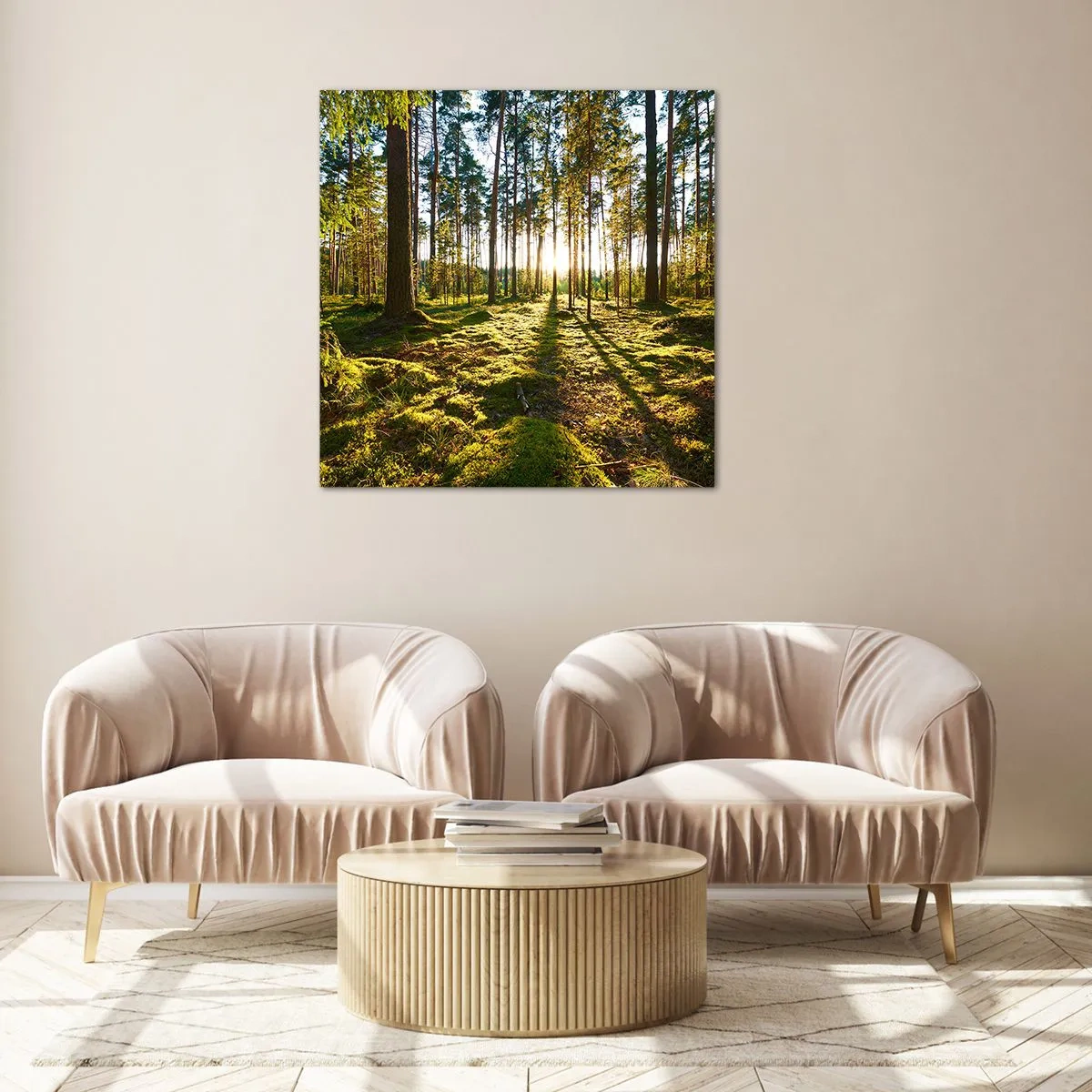 Tablou pe sticlă - Pădurea misterioasă - 60x60 cm