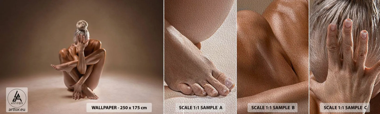 Mostră tapet Premium Sand - Unitatea trupului și a spiritului - Corp, Femeie, Model - 100x30 cm