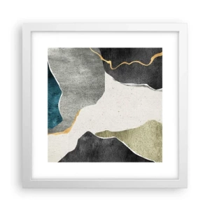 Poster în ramă albă - Compoziție mozaic cu fir de aur - 30x30 cm