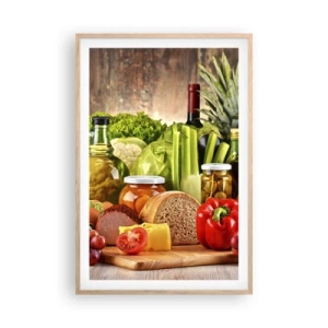 Poster în ramă de stejar deschis - Afumate, prăjite, marinate - 61x91 cm