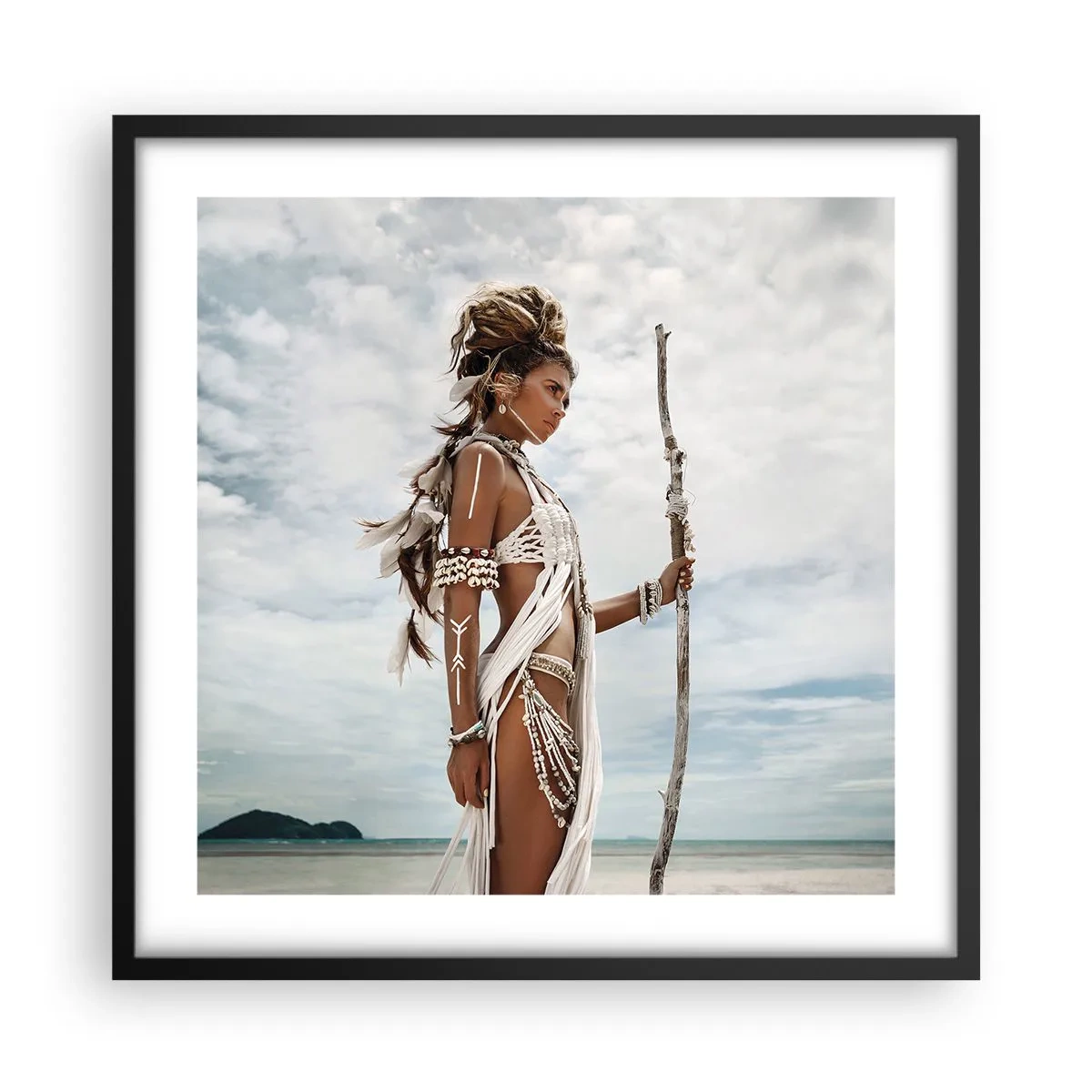 Poster în ramă neagră - Regina tropicelor - 50x50 cm