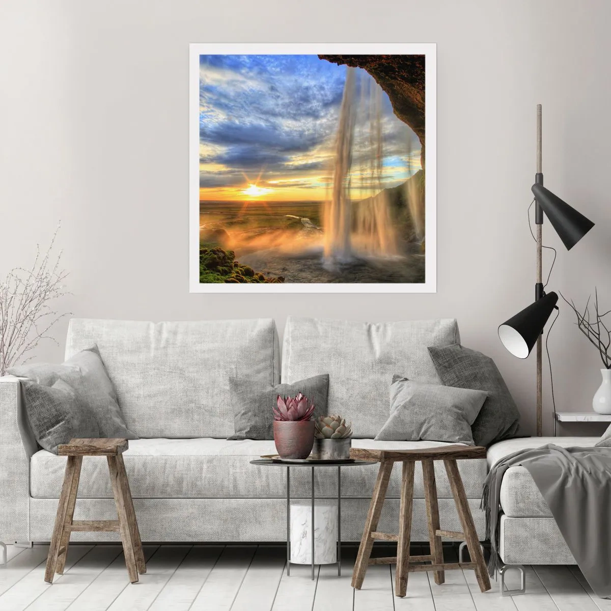 Poster - Lumea din spatele vălului de picături - 30x30 cm