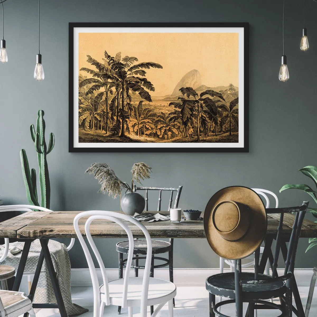 Poster în ramă neagră - În stil colonial - 50x40 cm