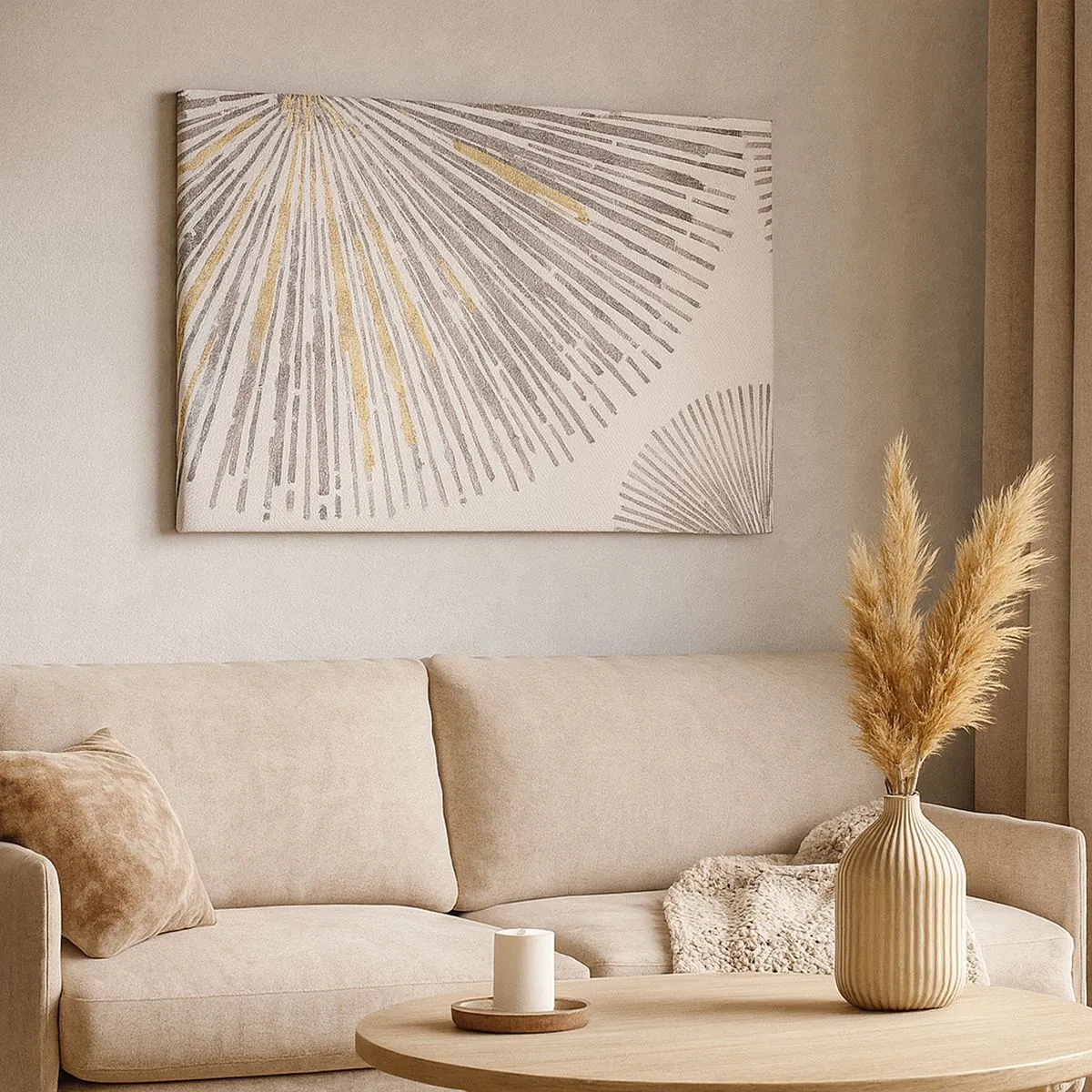 Tablou pe pânză Canvas - Model abstract în formă de rază - 70x50cm - Frumusețea razei - Decorațiune modernă pentru perete pentru living și dormitor ARTTOR