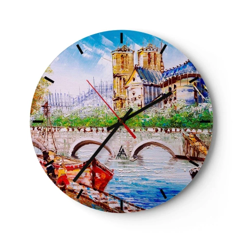 Ceas de perete - Ceas pe sticlă - Timpul lor nu trece niciodată - 40x40 cm