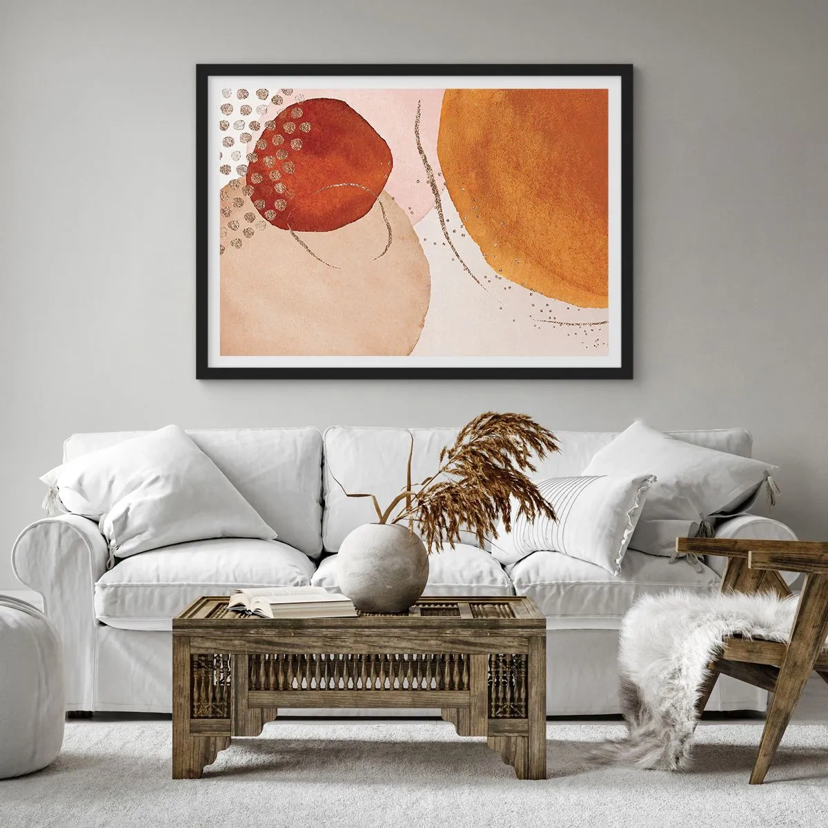 Poster în ramă neagră - Rotunjime și mișcare - 70x50 cm