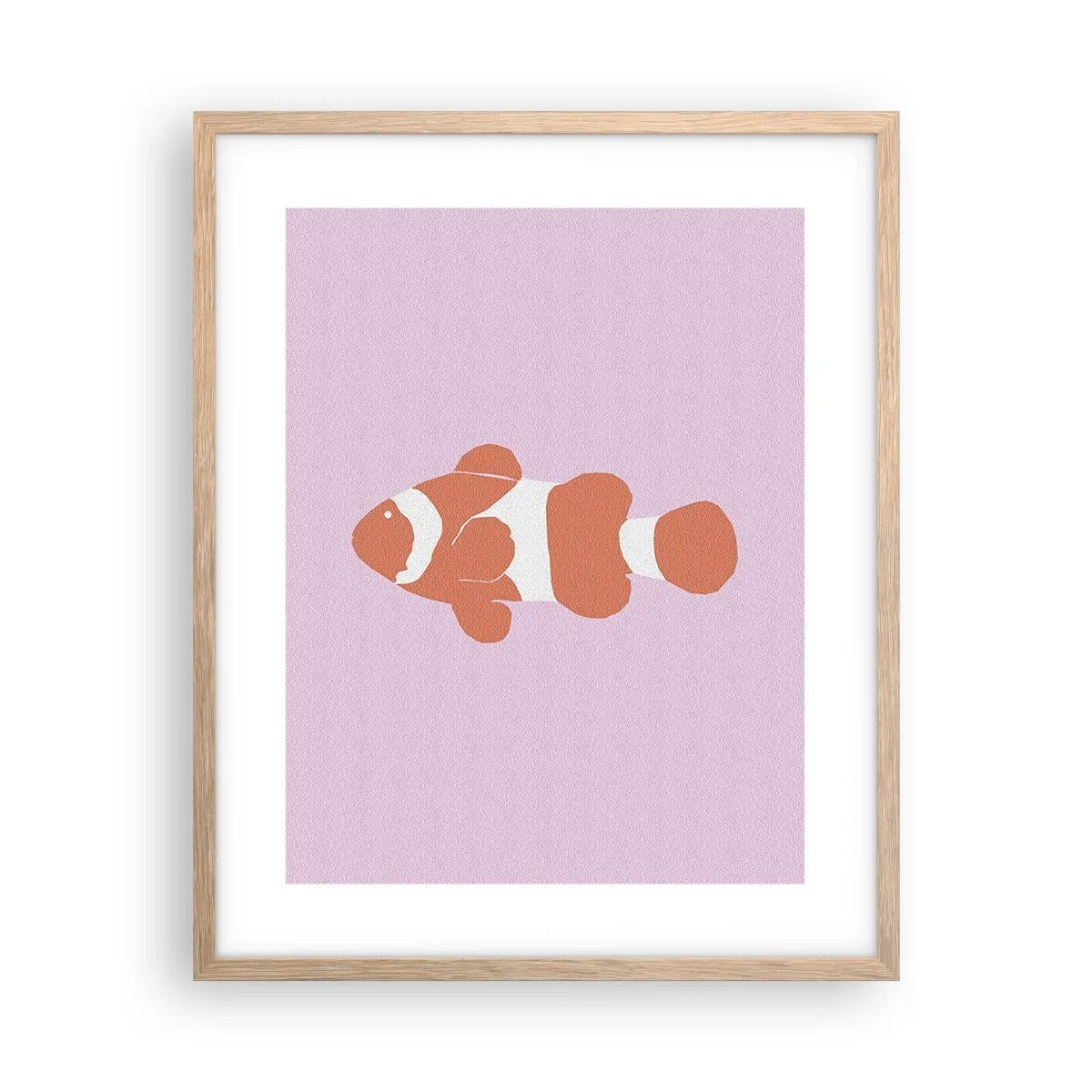 Poster în ramă de stejar deschis - Coralul îi vine bine - 40x50 cm