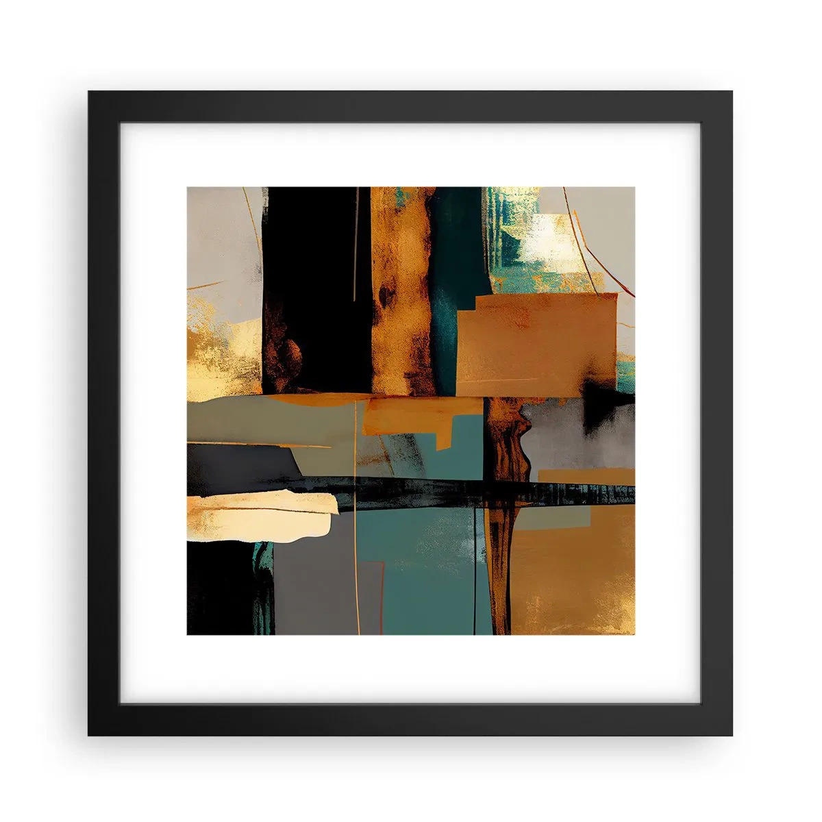 Poster în ramă neagră - Abstracția - lumină și umbră - 30x30 cm