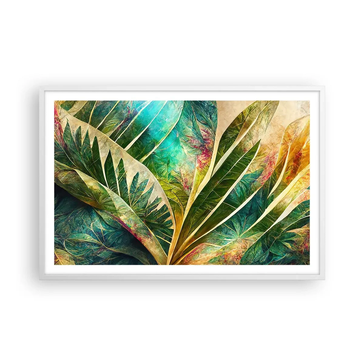 Poster în ramă albă - Culorile tropicelor - 91x61 cm