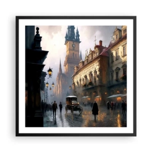 Poster în ramă neagră - Magia unei seri la Praga - 60x60 cm
