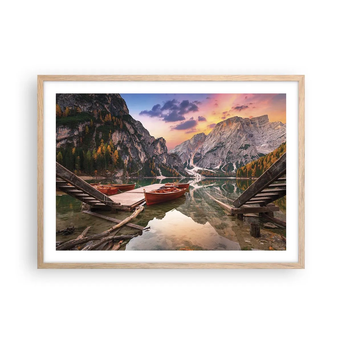 Poster în ramă de stejar deschis - Promisiunea zilei - 70x50 cm