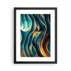 Poster în ramă neagră - Meandre de albastru - 30x40 cm